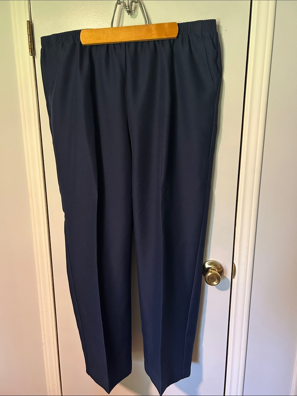 St. John's Bay Navy Elastic-Waist Straight Leg Trousers